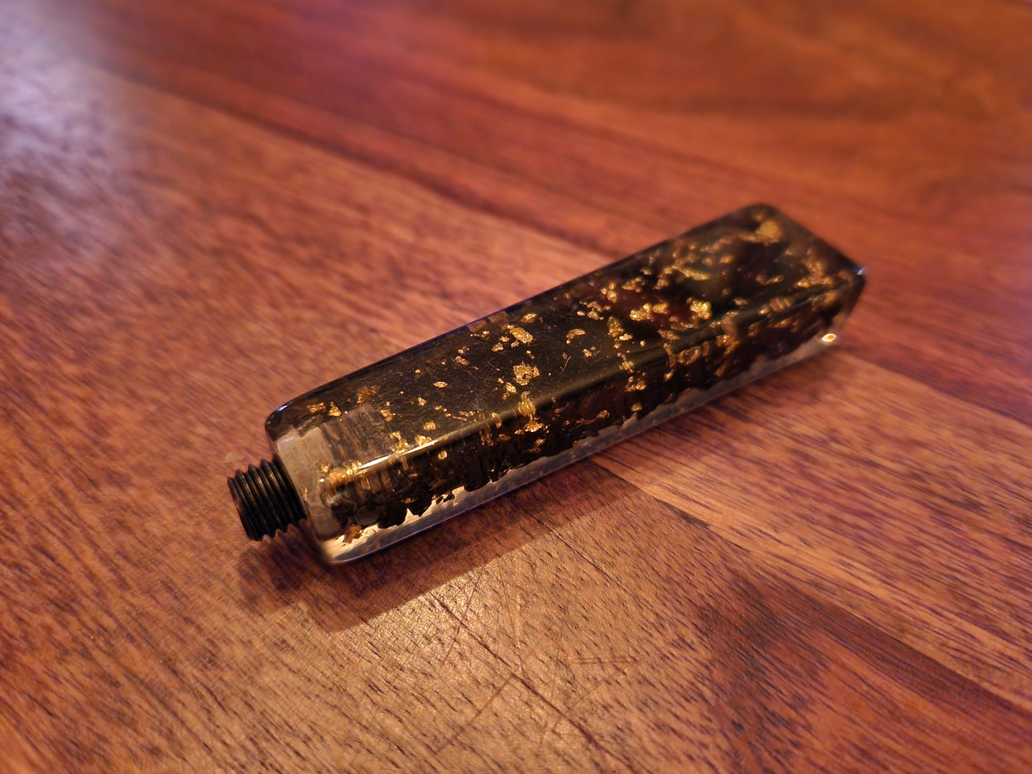 Resin Handle for Wax Seal Stamps - Black with Gold Flake