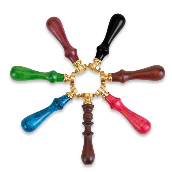 Classic Wood Handles for Wax Seal Stamps - Distressed Burgundy