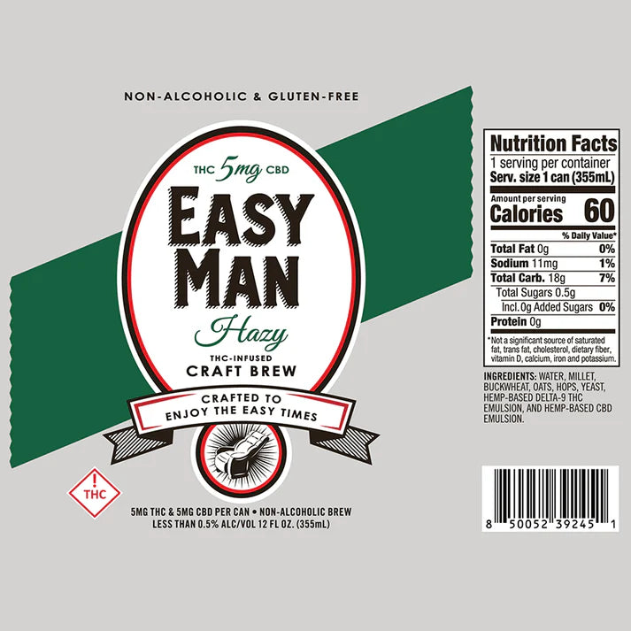 Easy Man Hazy THC Beer - 5 MG THC & 5 MG CBD