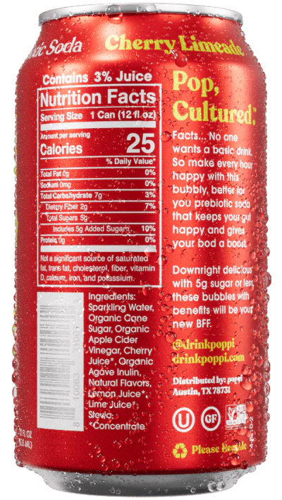 Poppi Prebiotic Sparkling Water - Cherry Limeade