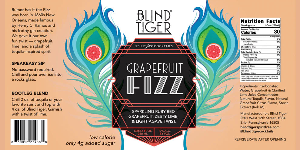 Blind Tiger Cocktails - Grapefruit Fizz
