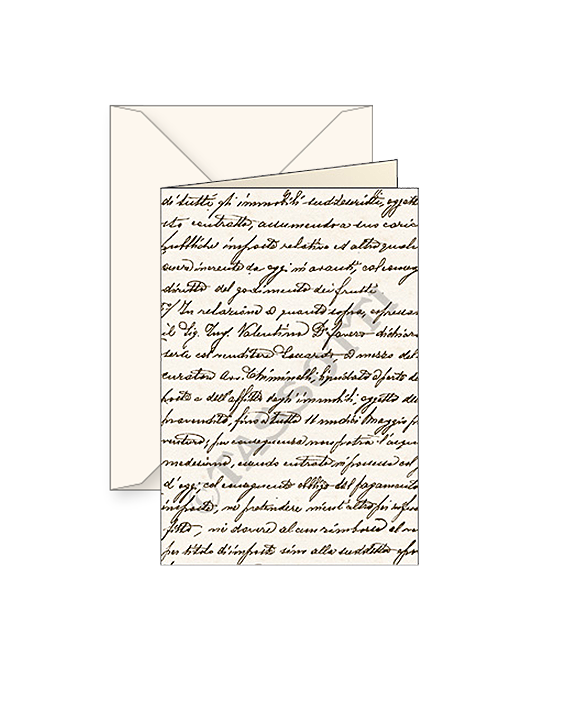 Greeting Card Set of 4 Designs (Library) Scrittura Collection Italian 6X8"