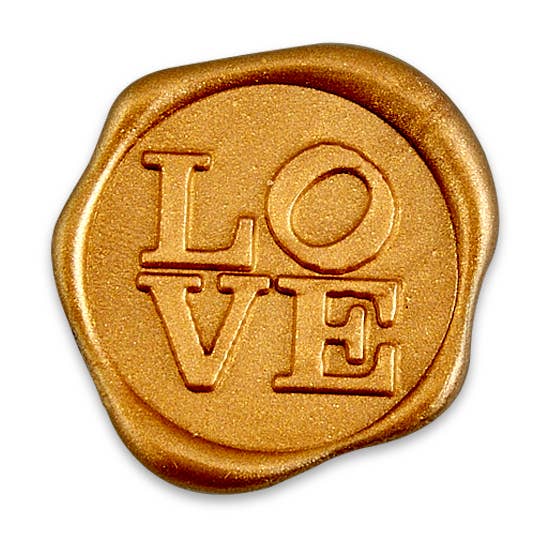 Wax Seal Stickers 1 1/4" - 25 Pk: Crimson Red "LOVE"