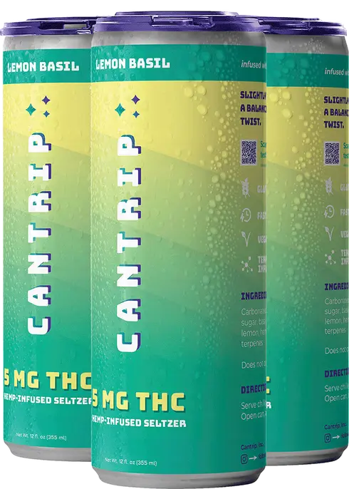 Cantrip Lemon Basil - 5 MG THC Infused Seltzer