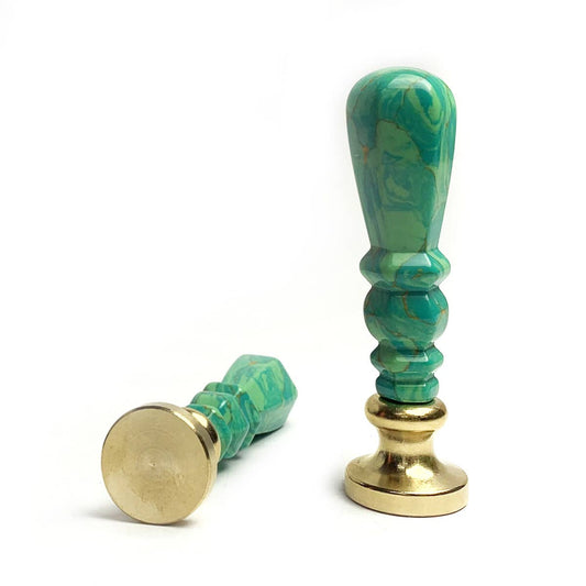 Faux Ceramic Stone Handles for Wax Seal Stamps- Green Aventurine