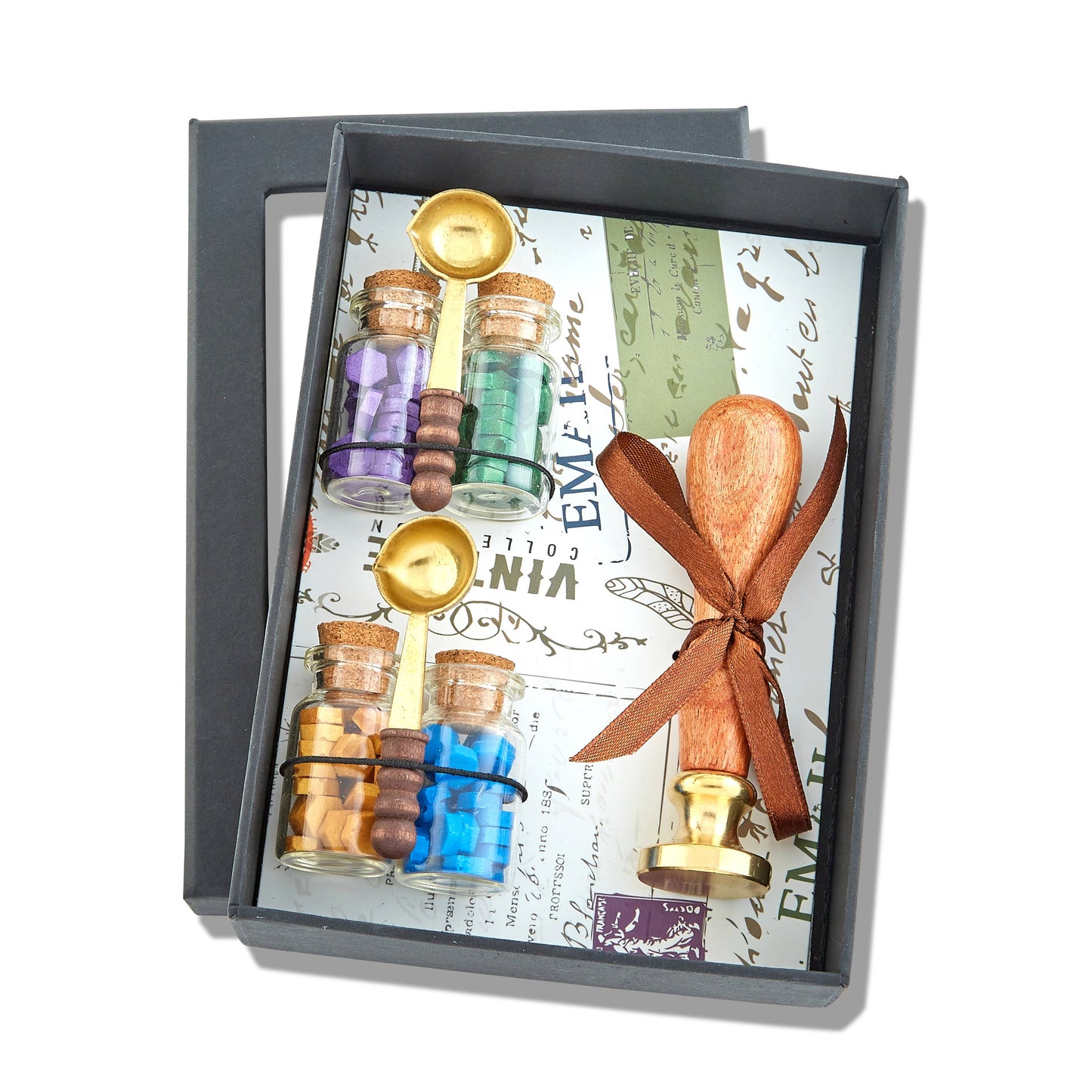 Bead Sealing Wax & Wax Seal Stamp Gift Set: Fleur De Lis