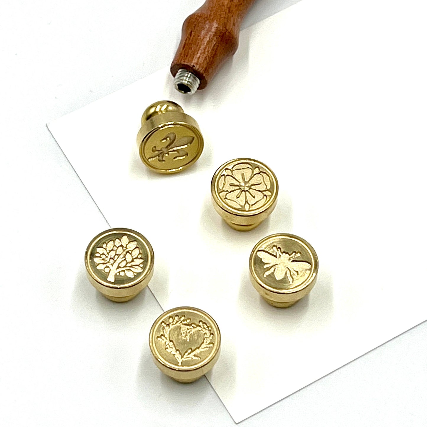 Brass Wax Seal Die - no handle: Fern Leaf