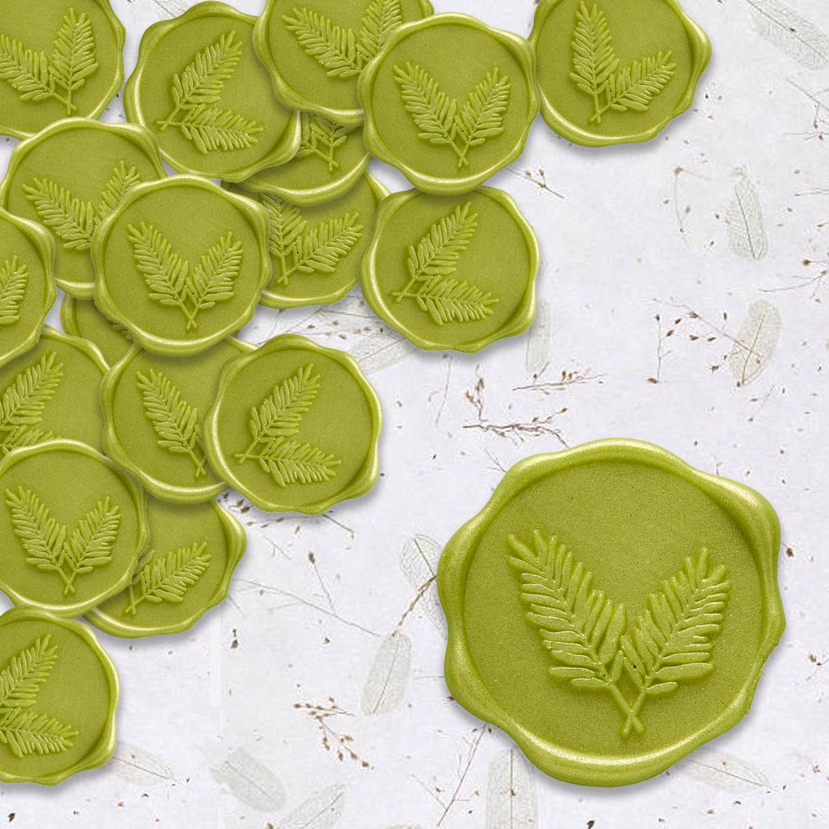 Wax Seal Stickers 1 1/4" - 25 Pk: FERN