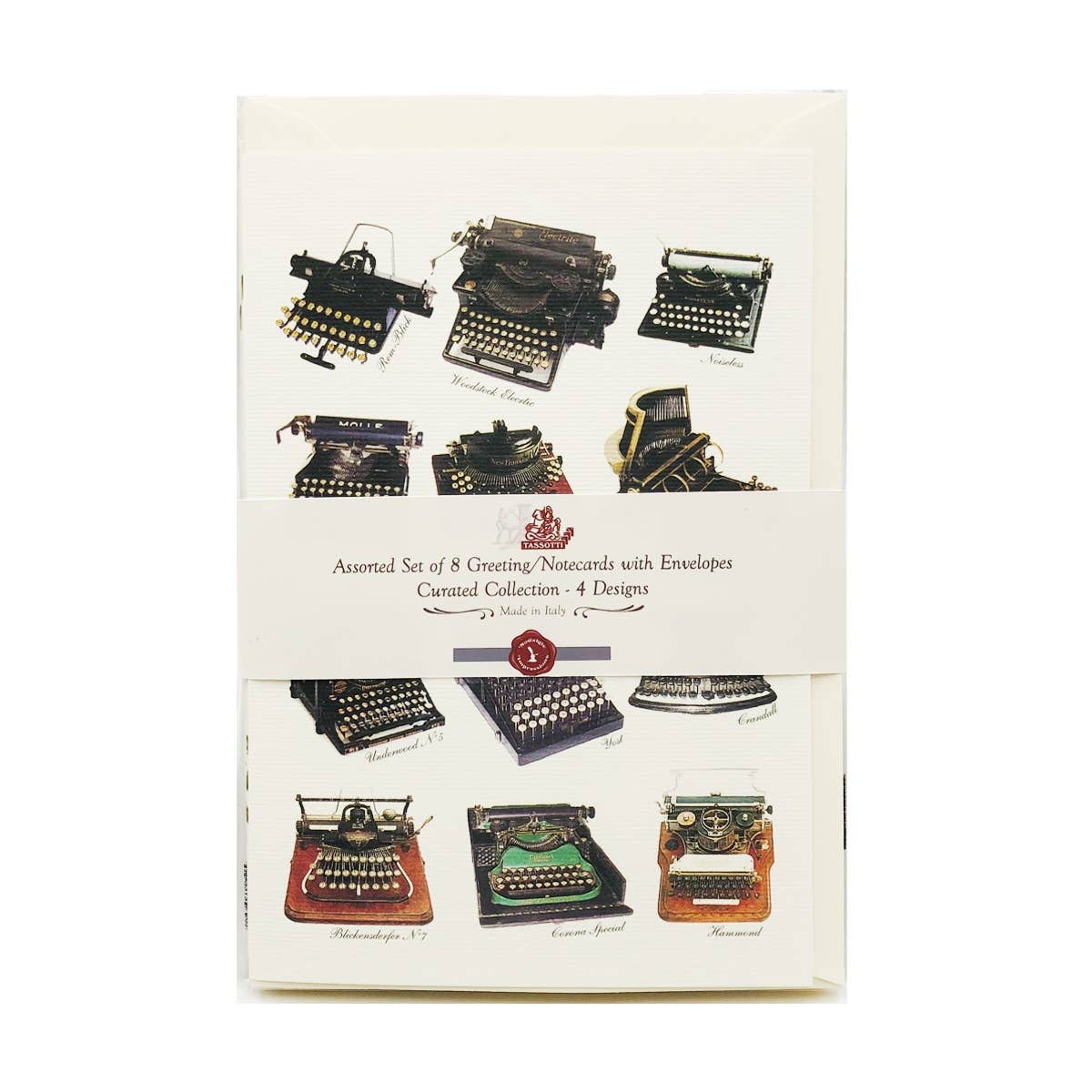 Greeting Card Set of 4 Designs (Library) Scrittura Collection Italian 6X8"