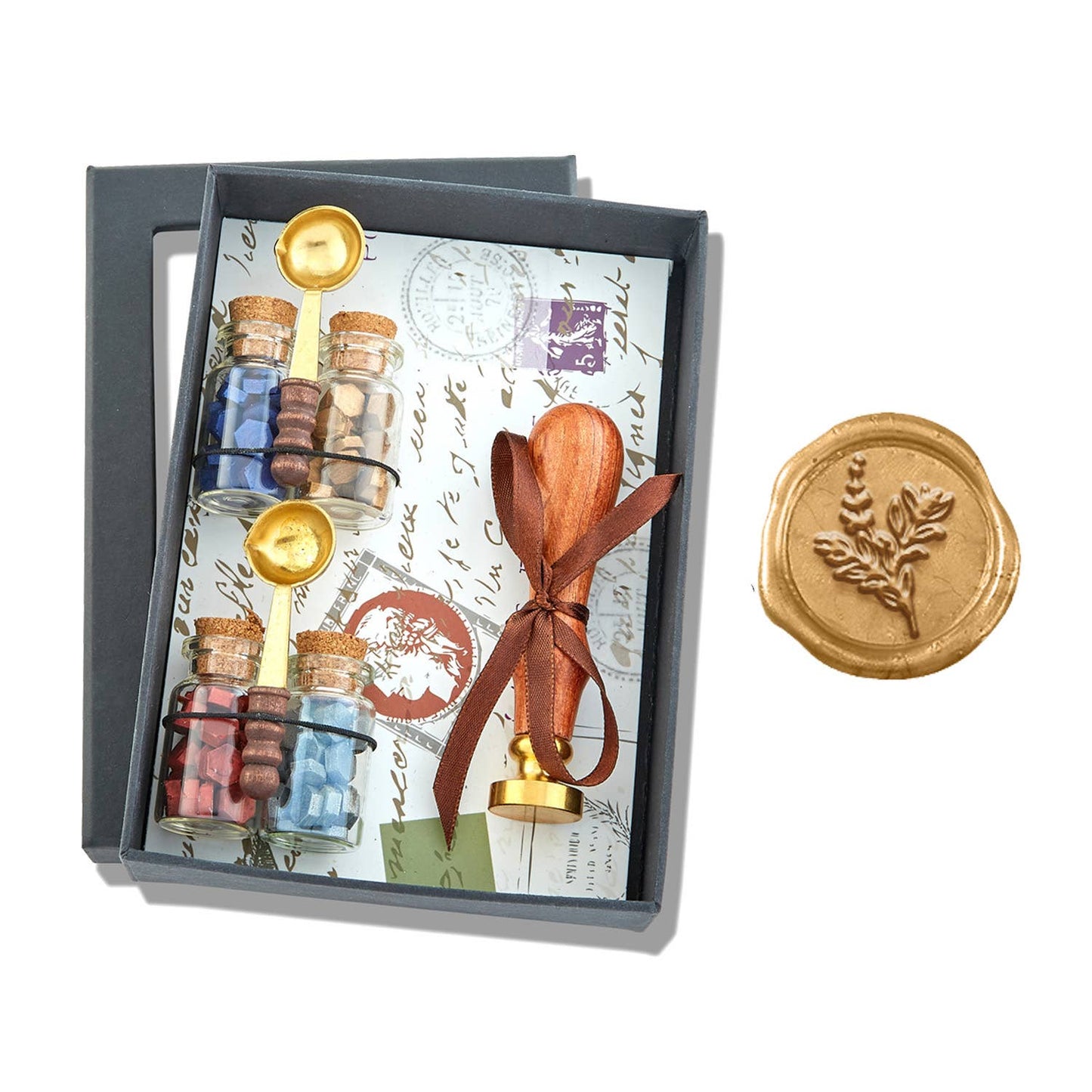 Bead Sealing Wax & Wax Seal Stamp Gift Set: Fleur De Lis