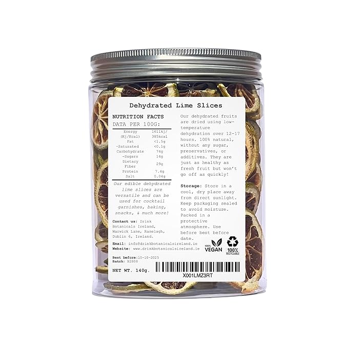 Drink Botanicals - Dehydrated Sliced LIME Cocktail Garnish Wheels