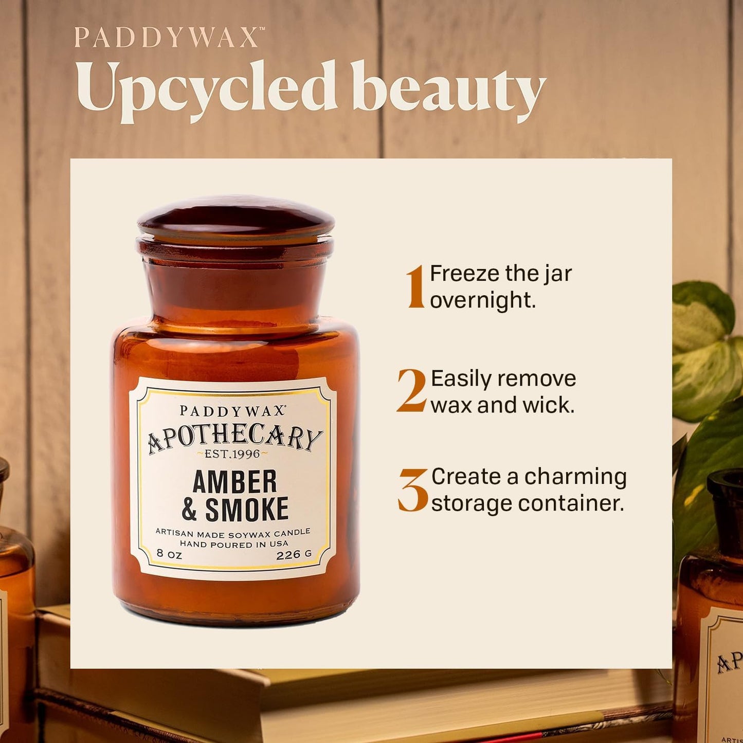 Paddy Wax Apothecary - Amber & Smoke - 8 oz Candle