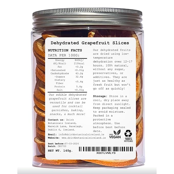 Drink Botanicals - Dehydrated Sliced GRAPEFRUIT Cocktail Garnish Wheels