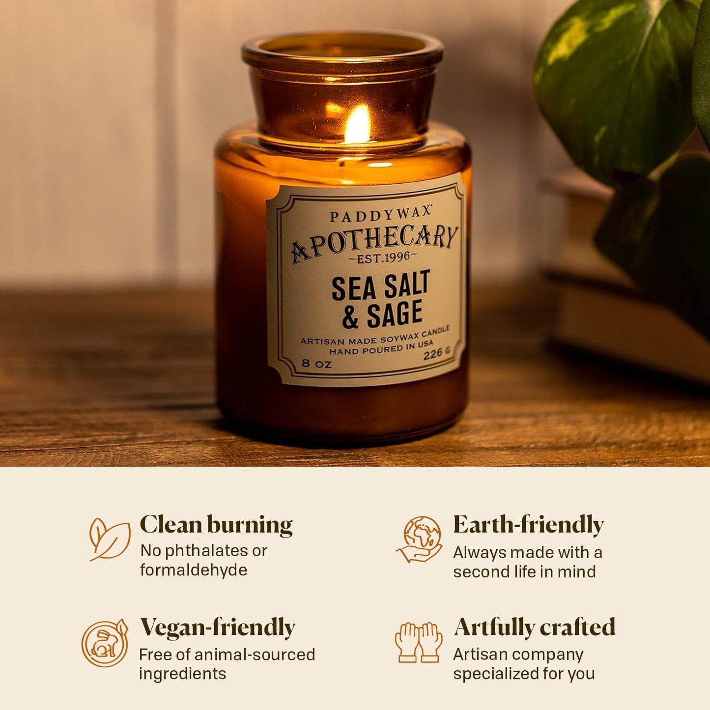 Paddy Wax Apothecary - Sea Salt & Sage - 8 oz Candle