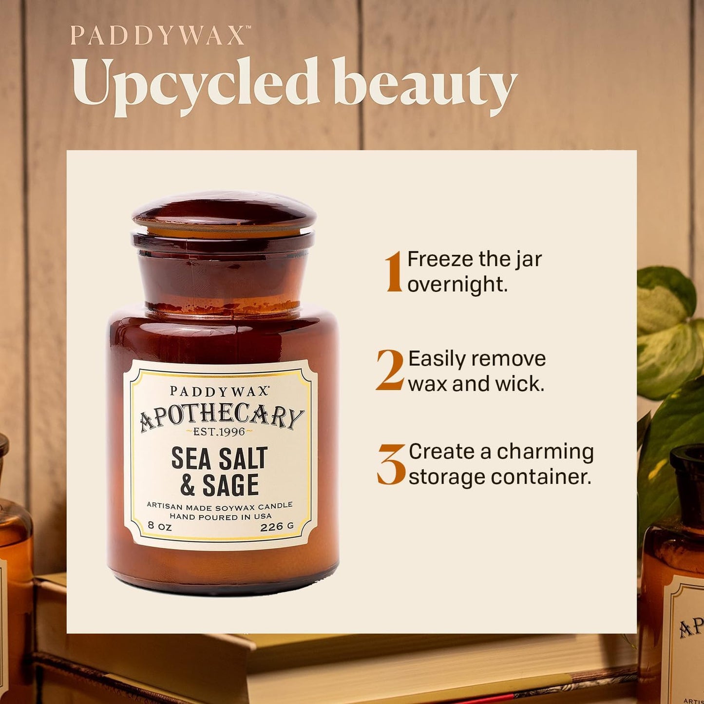 Paddy Wax Apothecary - Sea Salt & Sage - 8 oz Candle