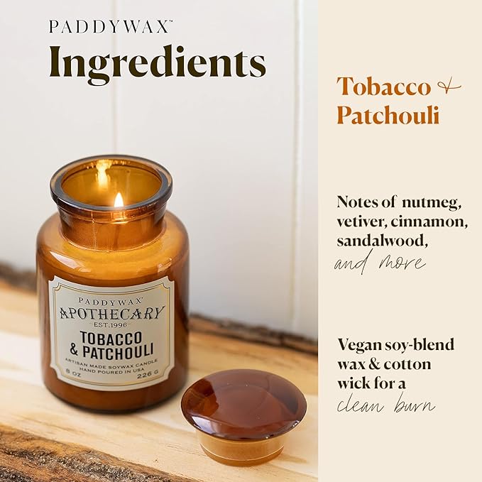 Paddy Wax Apothecary - Tobacco & Patchouli - 8 oz Candle