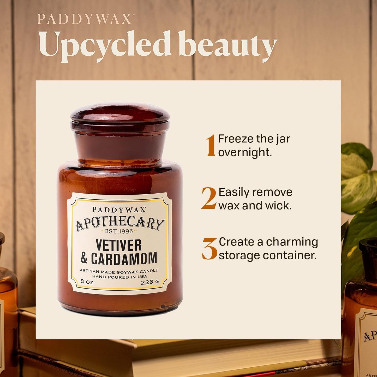 Paddy Wax Apothecary - Vetiver & Cardamom - 8 oz Candle