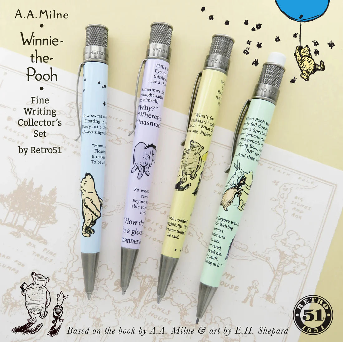 Retro 51 - Winnie the Pooh Collectors Set of 4 (Rollerball)