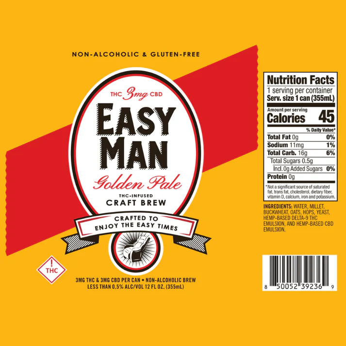 Easy Man Golden Pale THC Beer - 3 MG THC & 3 MG CBD