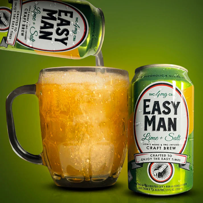 Easy Man Lime & Salt THC & Lion's Mane Beer - 4 MG THC & 4 MG CBD
