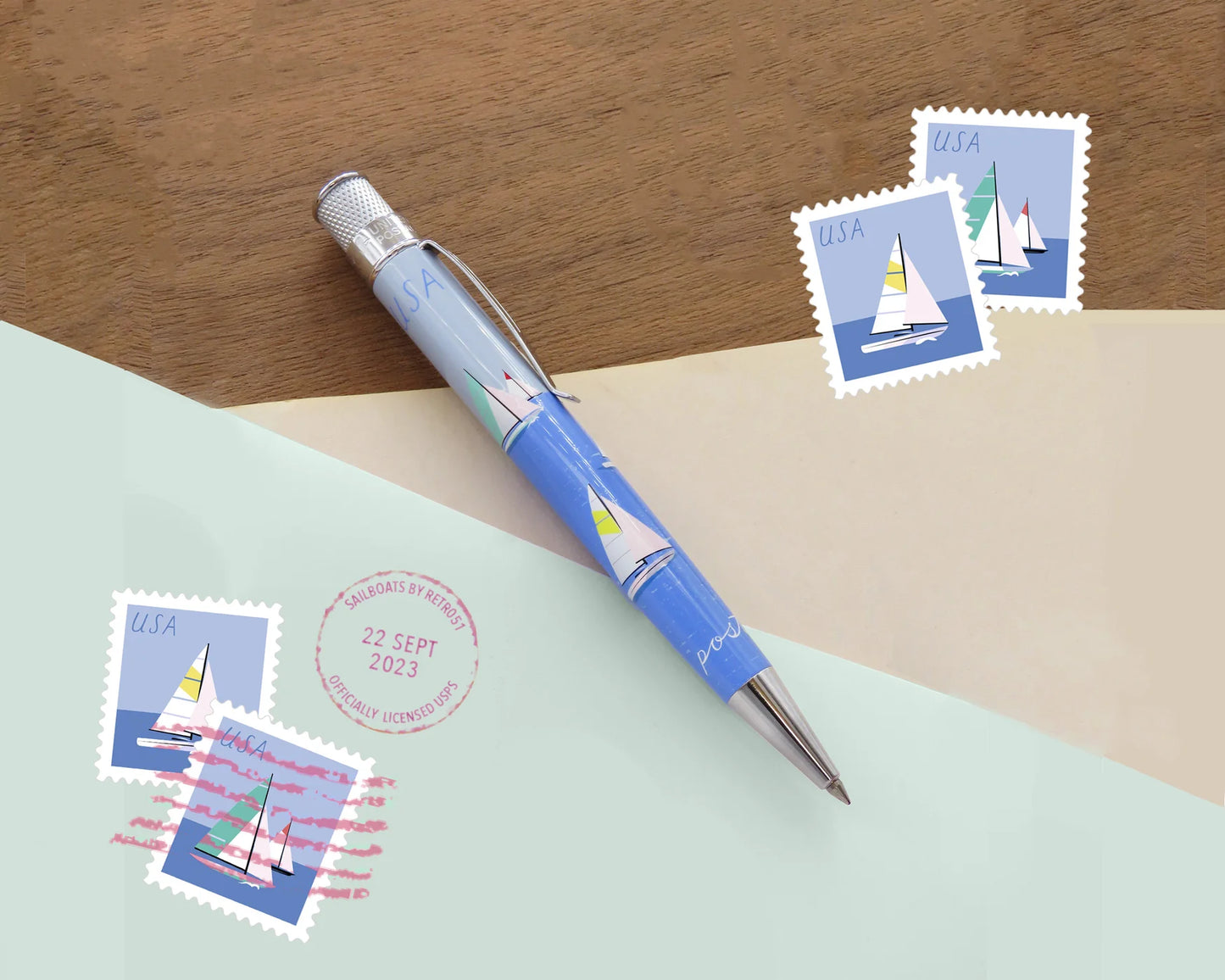 Retro51 Limited Edition - USPS® - Sailboats Stamp '23 (Rollerball)