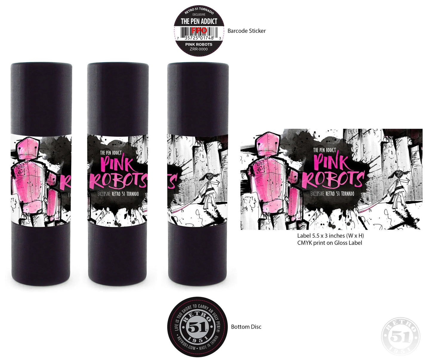 Retro 51 - Pink Robots (Rollerball)