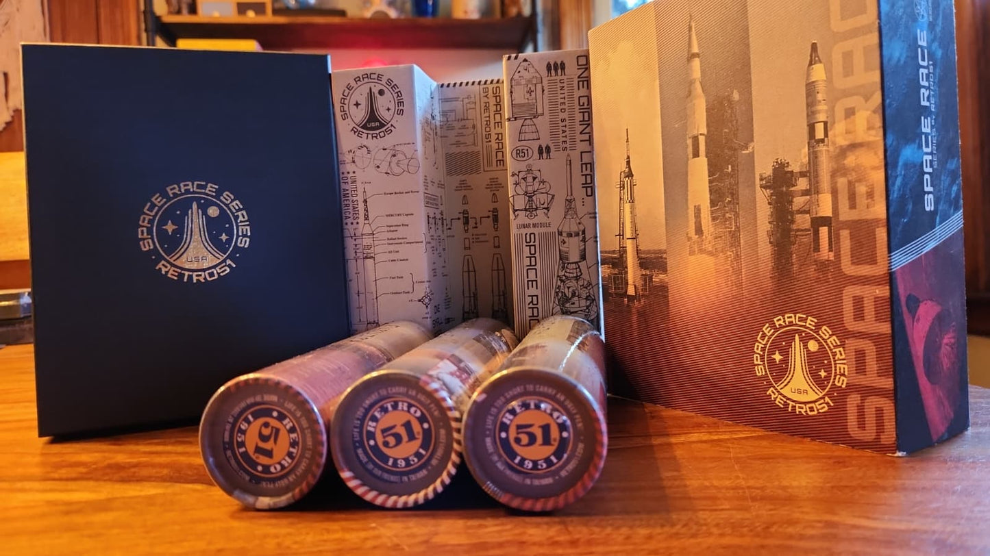 Retro 51 - Space Race Collectors Set of 3 (Rollerball) + Launch Pad
