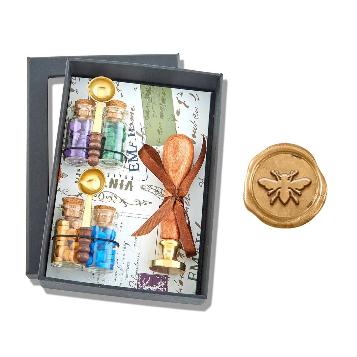 Bead Sealing Wax & Wax Seal Stamp Gift Set: Fleur De Lis