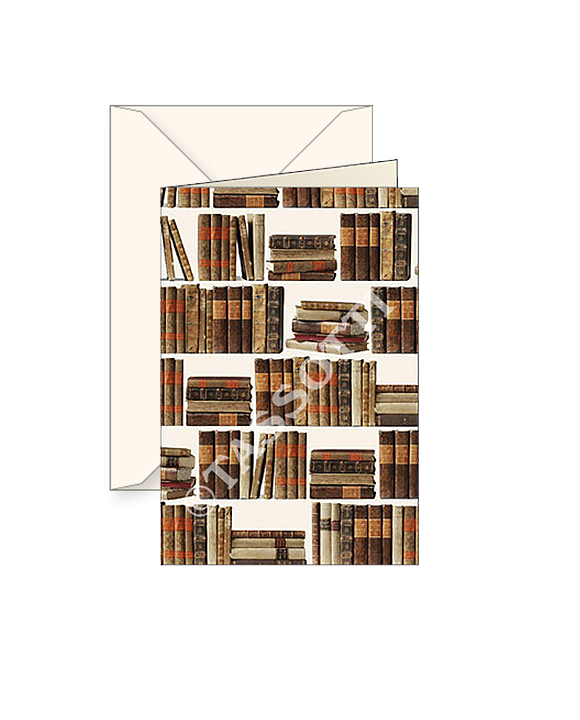 Greeting Card Set of 4 Designs (Library) Scrittura Collection Italian 6X8"