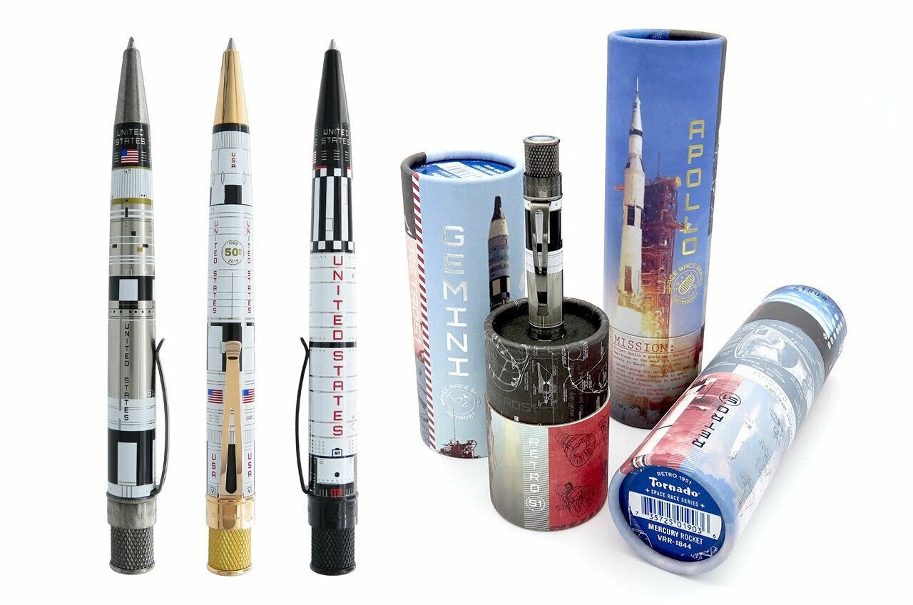Retro 51 - Space Race Collectors Set of 3 (Rollerball) + Launch Pad
