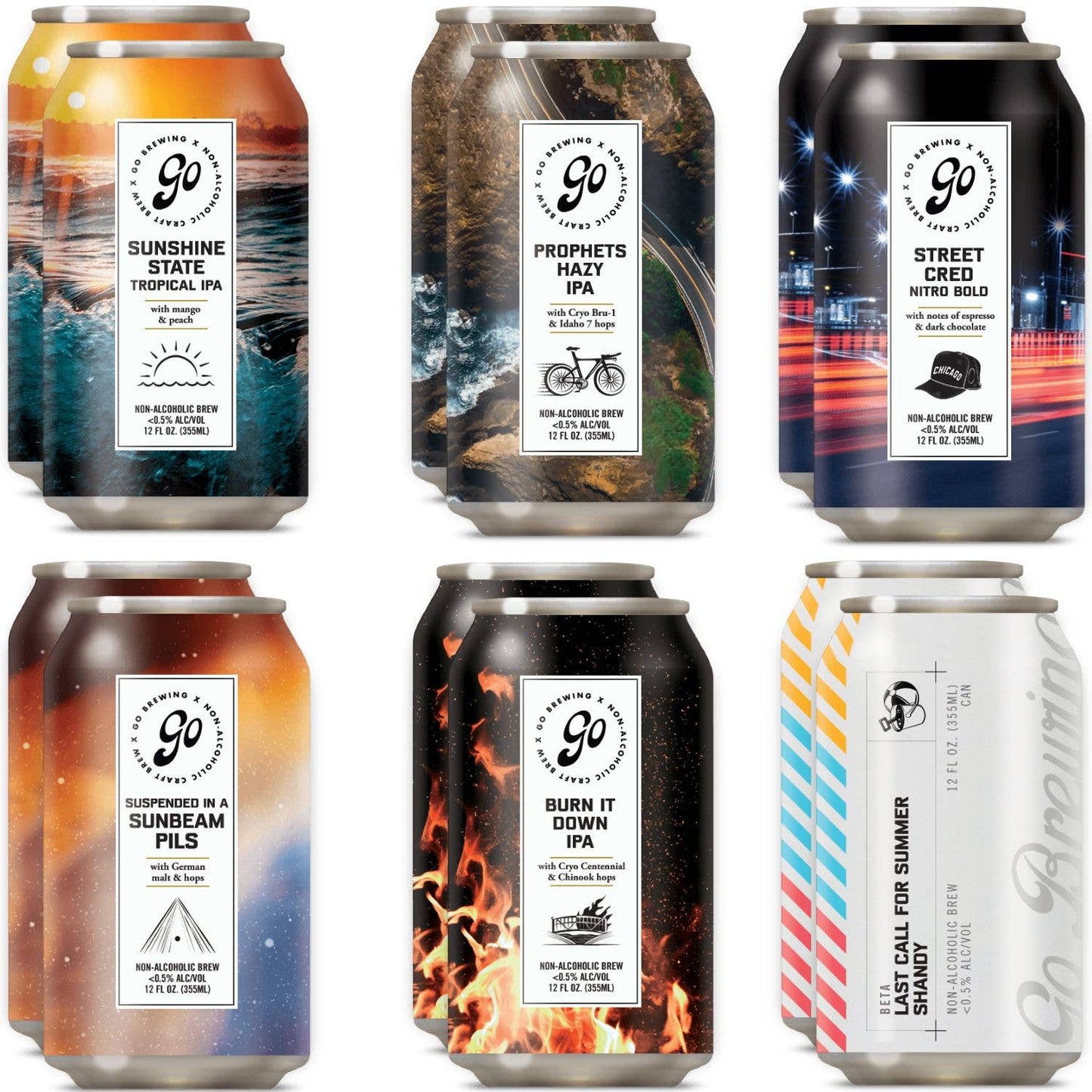 Go Brewing 6 Mixed Pack Non-Alcoholic Craft Beer