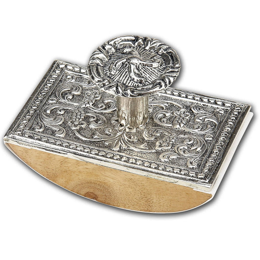 Metal & Wood Ink Blotter - Pewter Finish